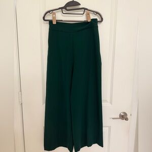 Zara Dark Green Wide-Leg Pants